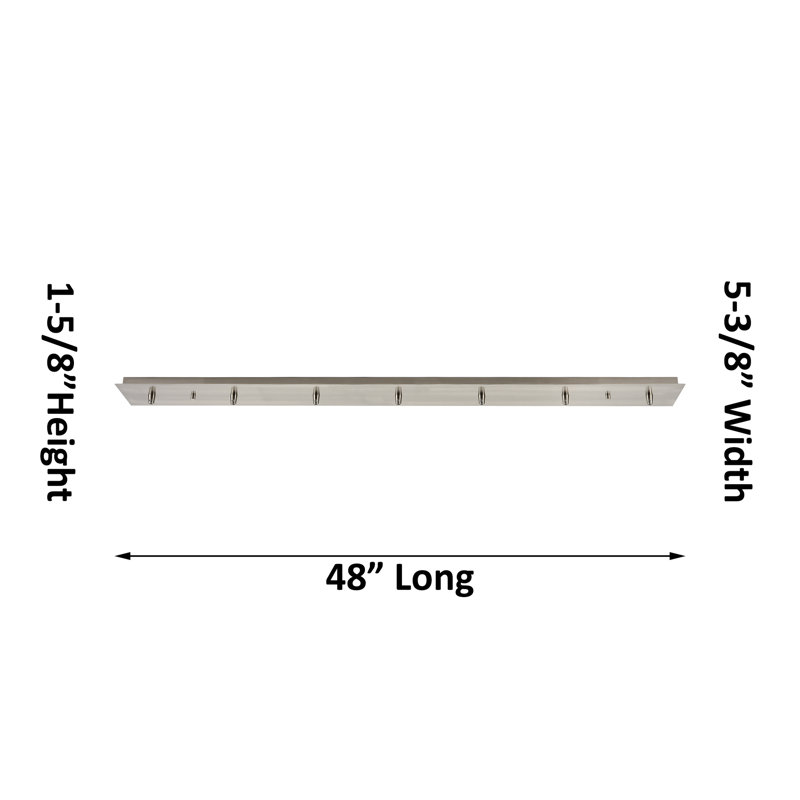 Caius - 7 Light 49" Cord Hung Linear Pendant, 132.88" H x 48.88" W, Seedy, Satin Nickel