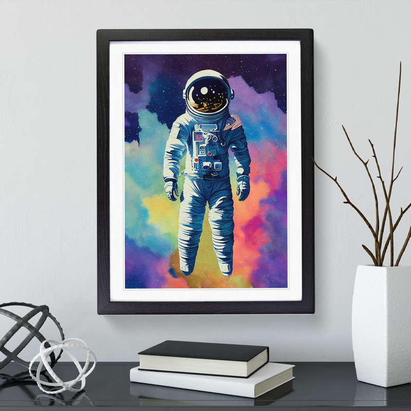 Timeless Astronaut - Single Picture Frame Print, Black Framed, 64cm H x 46cm W x 2cm D