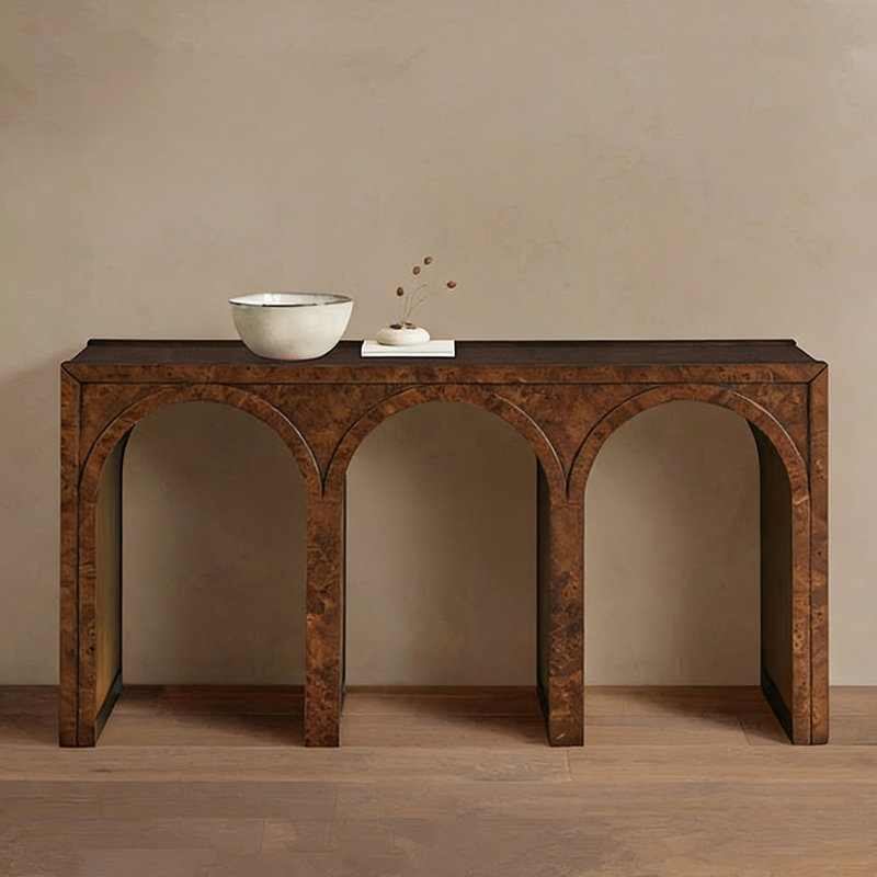 Console américaine, H 31,5 po x l 63 po x P 15,7 po, Marron foncé