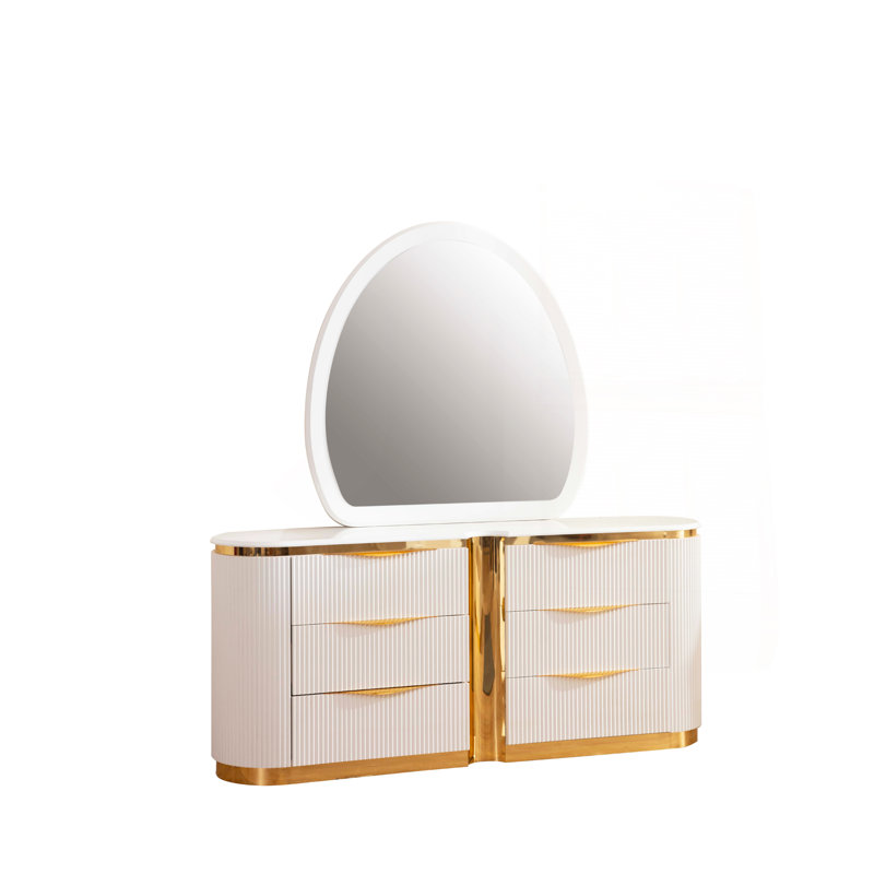 Commode à 6 tiroirs Laura Gold