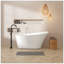Baignoire autoportante 59 po en acrylique, baignoire autoportante blanche moderne, drain en nickel brossé et trop-plein de conception linéaire minimaliste incluse, certifiée Cupc
