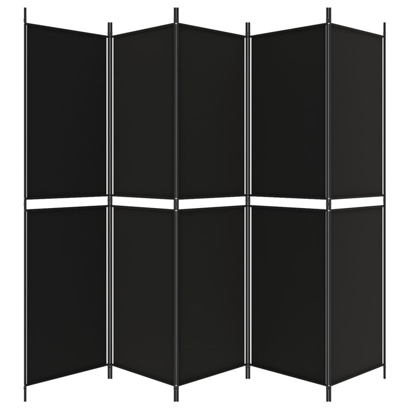 Cloison pliante Rikkea, Noir, 5, H 78,7 po x l 98,4 po