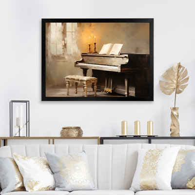 Rustic Brown Piano Melody II - Piano, art mural