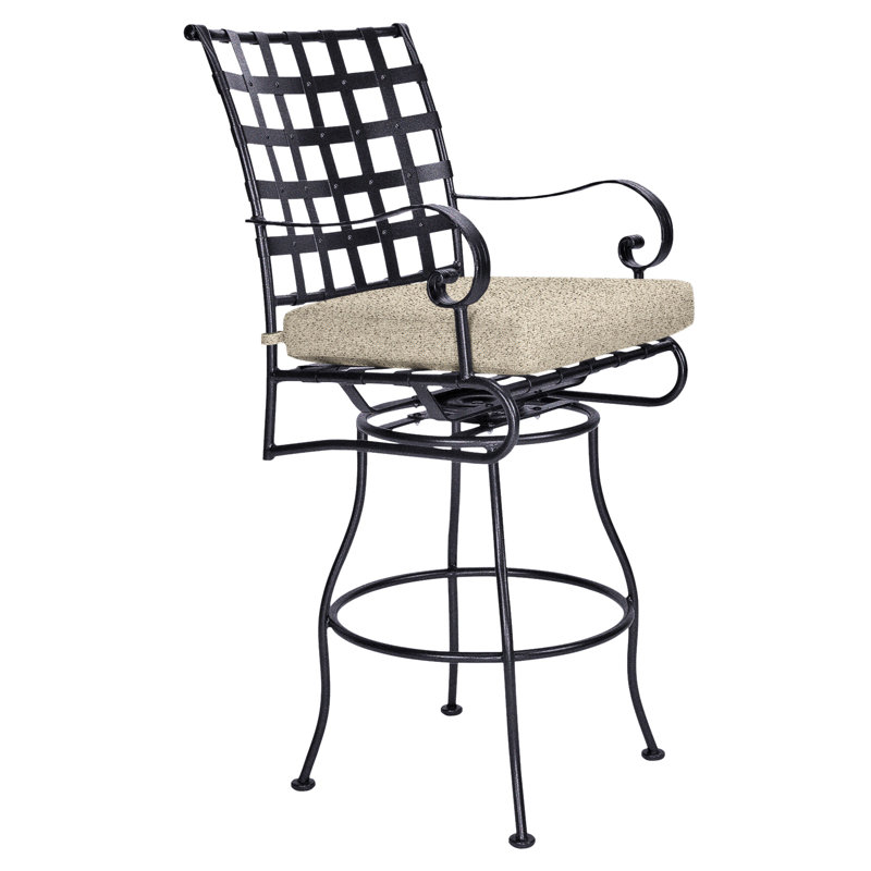 Classico-W Outdoor Swivel Bar Stool, Graphite, Flagship Stone Sunbrella®