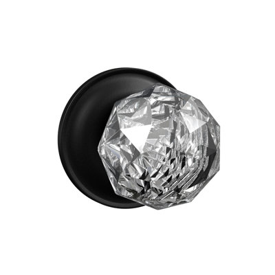 Bouton de passage Bravura 926-0 en cristal sur rosier rond traditionnel en noir mat