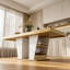 Table de salle à manger extensible crème 78,7 po avec tablettes de rangement latérales