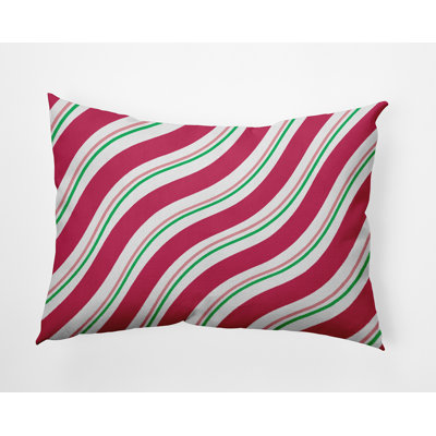 Coussin décoratif rayé en polyester pour l'intérieur et l'extérieur