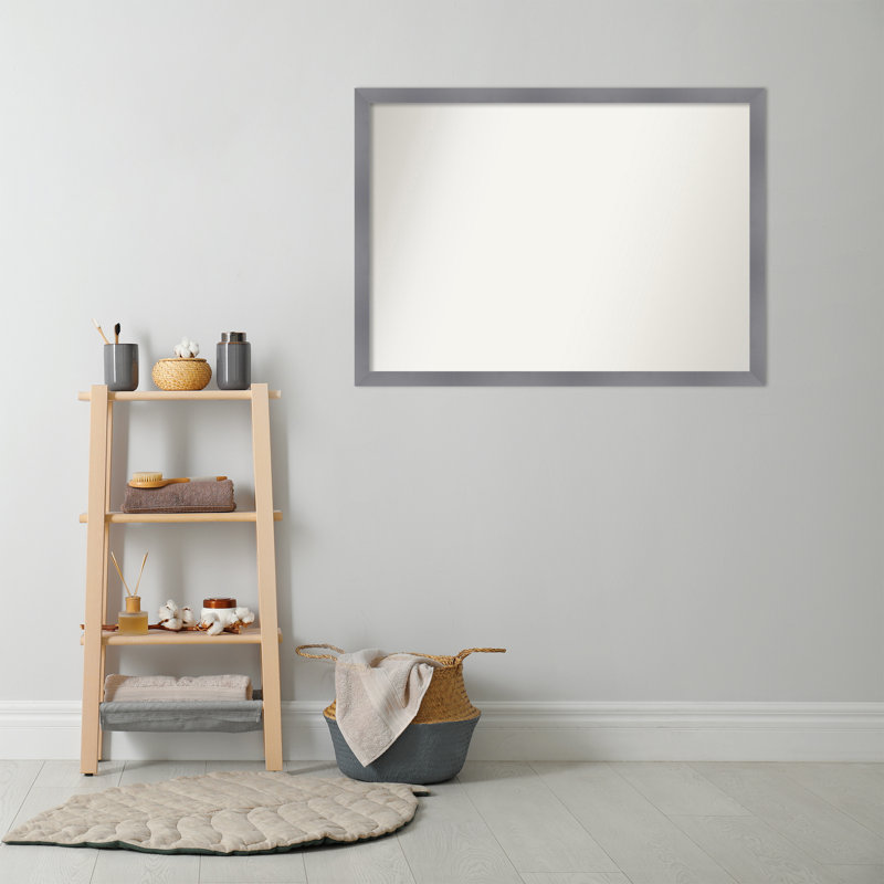 Jerlyn Solid Wood Wall Mirror, 29.5" x 40.5", Grey, Rectangle