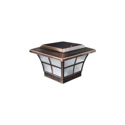 140F7FD114A348AC9603633EFBF0D569 Capuchon de poteau solaire Prestige plaqué cuivre 4 x 4 pouces