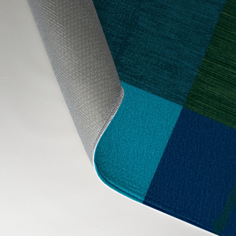 Tapis d'intérieur et d'extérieur à carreaux bleu, Rectangle 9 pi x 12 pi