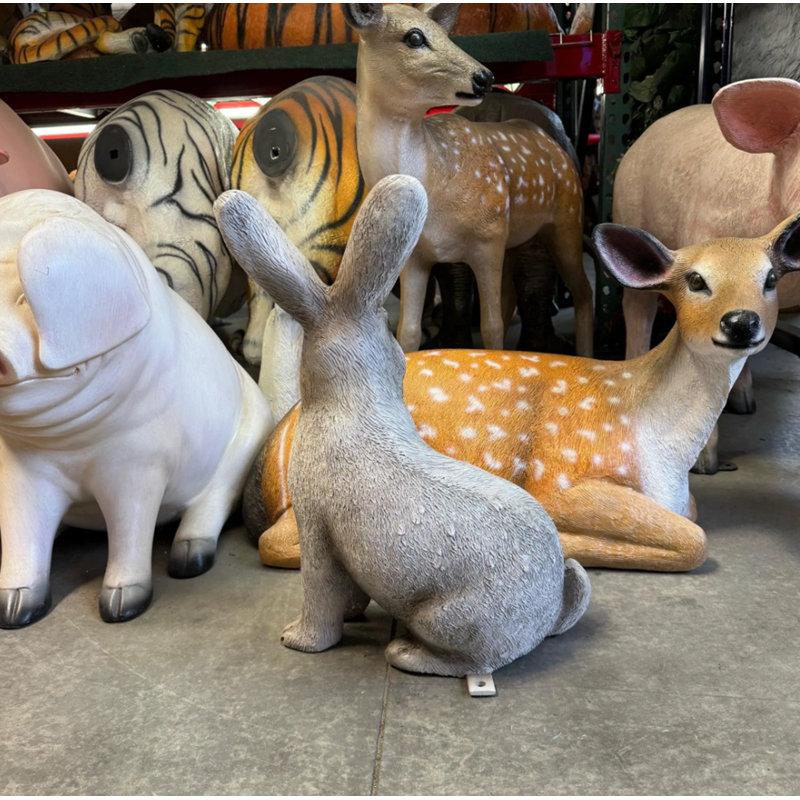 Rosalind Wheeler Rabbit Life Size Statue | Wayfair