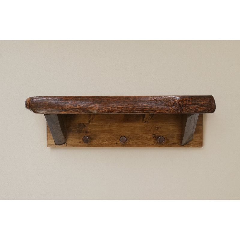 Tablette murale Live Edge, 3 pi avec chevilles en teinture américaine, 36