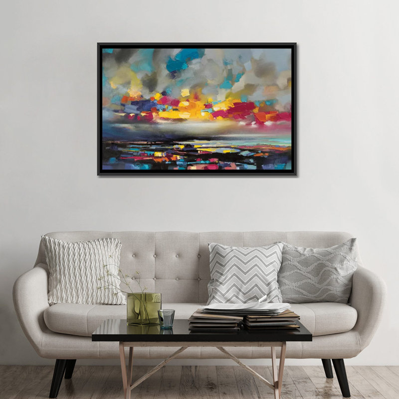 " Particles II " by Scott Naismith, 32" H x 48" W x 1.5" D, Black Framed Canvas, No Mat
