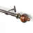  Curtain Rods for Windows 44-120 Inch, 1 Inch Heavy Duty Extendable Metal Drapery Rod, Adjustable Curtain Rod with Decorative Wood Trophy Finials for Living Room Bedroom, Brown Matt-1375763053