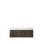 Meuble-lavabo moderne 48 po avec lavabo, plateau en pierre de Carrare blanc, grain de bois espresso