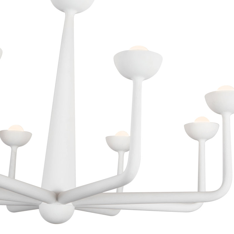 Spade 30-in White dimmable LED Chandelier, White