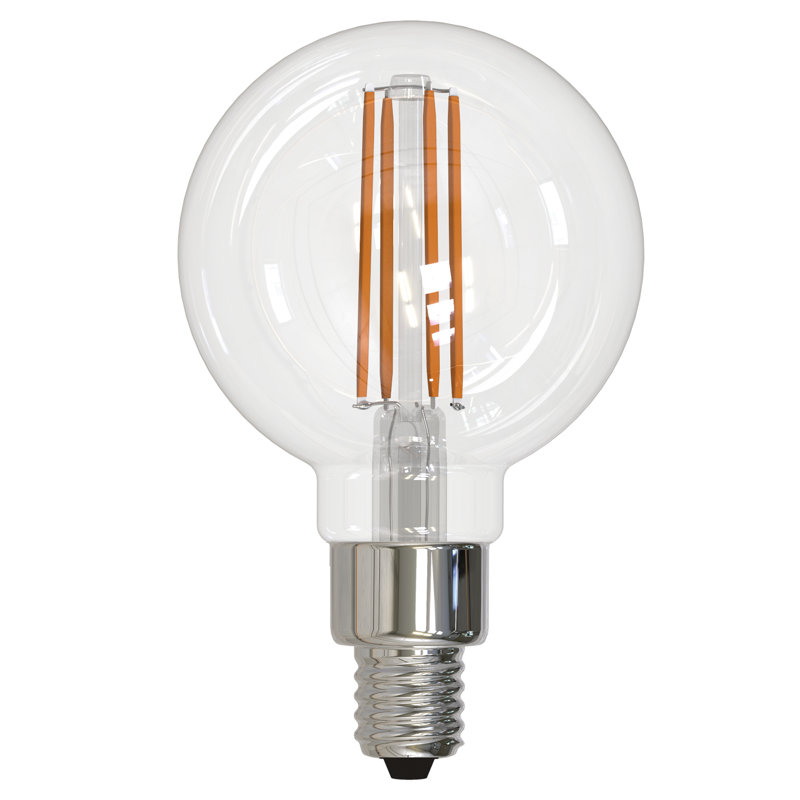 2.5W Clear Filament G16 Candelabra E12 LED Light Bulb Pack of 4