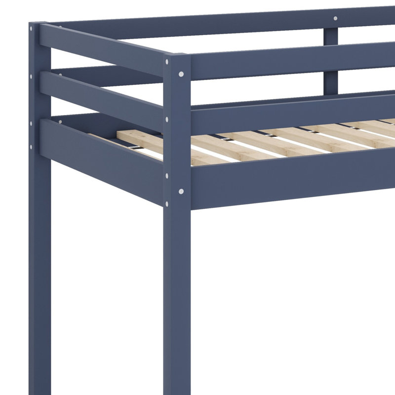 Lit mezzanine en bois avec échelle, Bleu