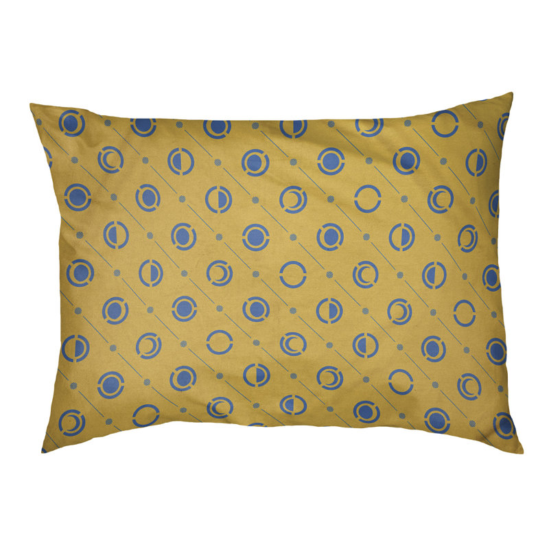 Coussin intérieur pour chien moon phases Chenault, Moyen (l 40 po x P 6,5 po x H 30 po), Jaune / Bleu ciel
