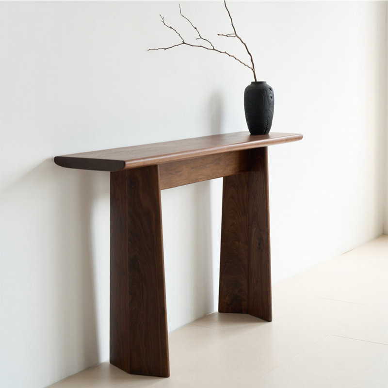 Console en bois massif de style médiéval, H 34,6 po x l 47,2 po x P 13,3 po