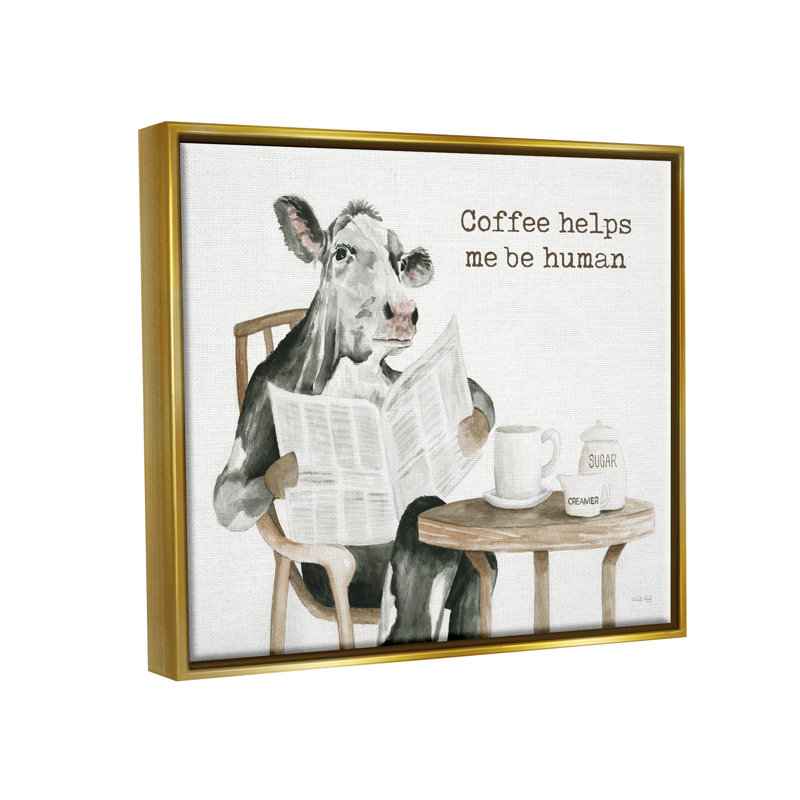 «Happy Morning Coffee», phrase encadrée sur bois par Cindy Jacobs, impression, H 25 po x l 31 po x P 1,7 po