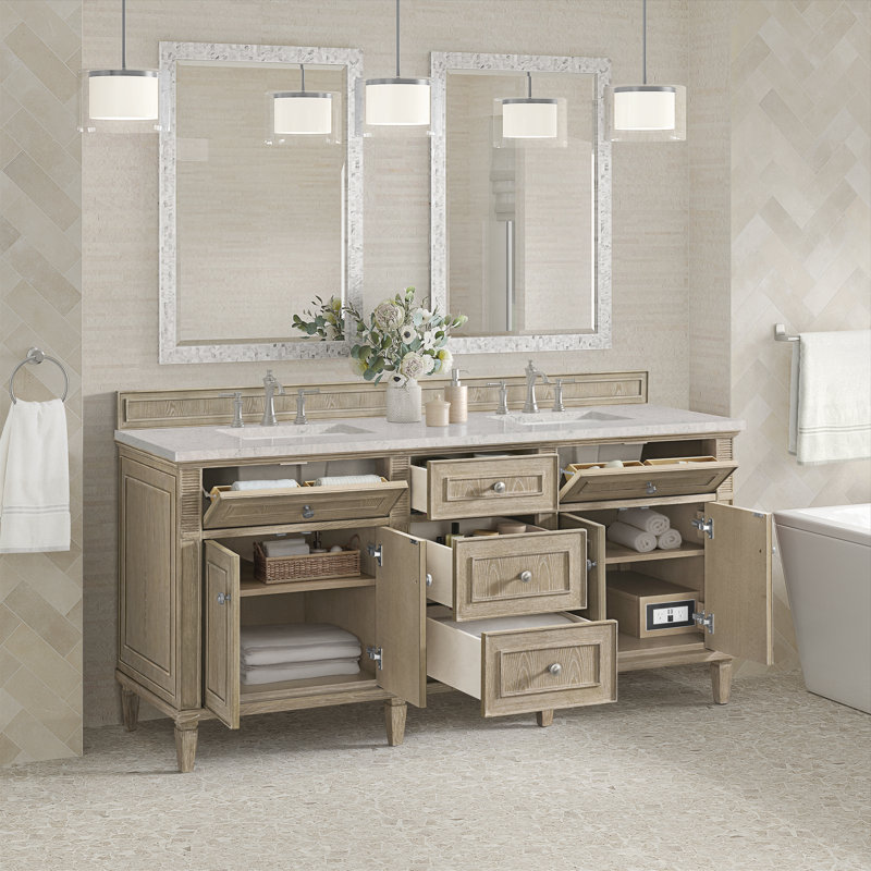 Lorelai 72'' W Double Vanity, Black Onyx, Siberian