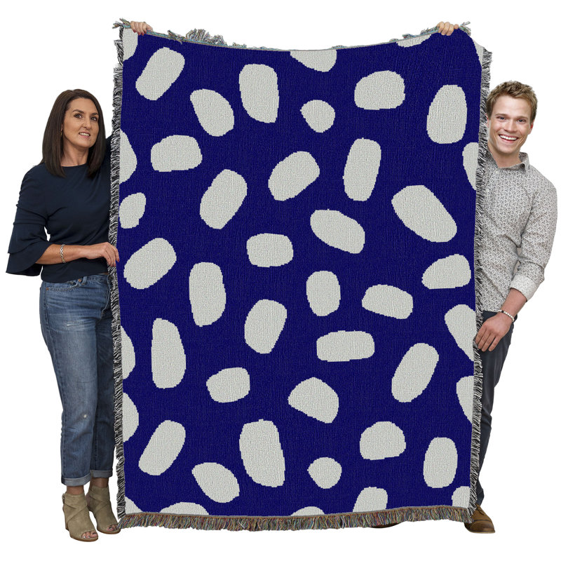 Jeté en coton Pure Country Weavers, Bleu / blanc