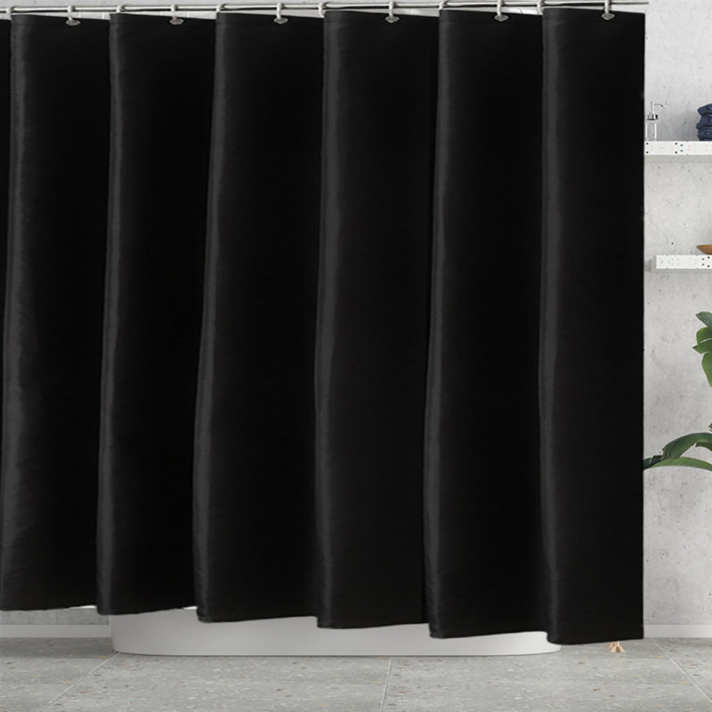 Mashiyat Shower Curtain with Hooks Included, Black
