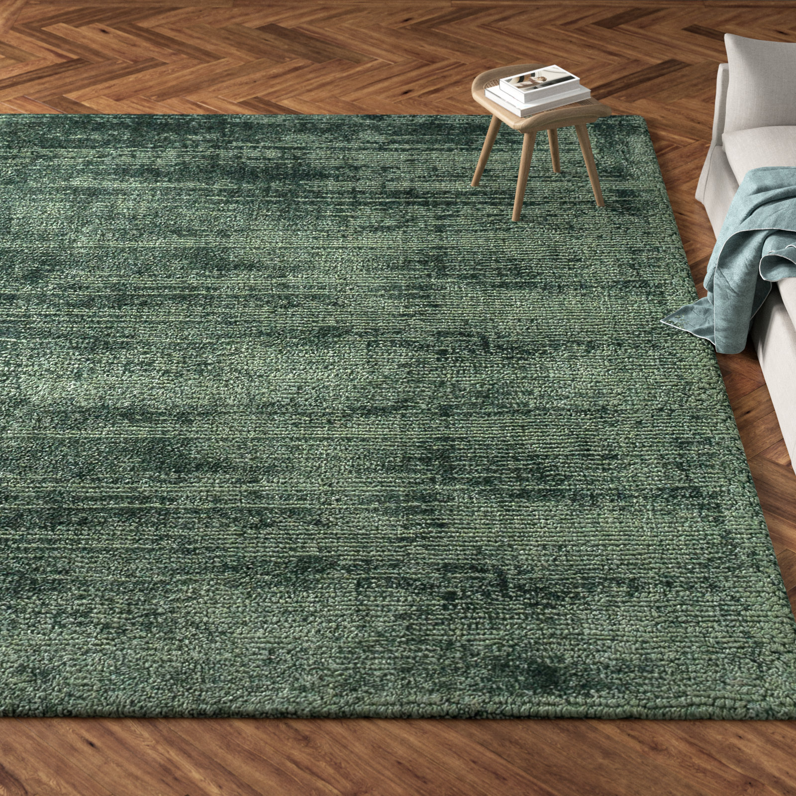 Fennel Hand-Loomed Viscose Rug, Rectangle 10' x 14'