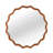Yellowish Brown 24 Inch Wavy Round Solid Wood Frame Decorative Mirror,for Bedroom, Bathroom, Living Room, Entryway