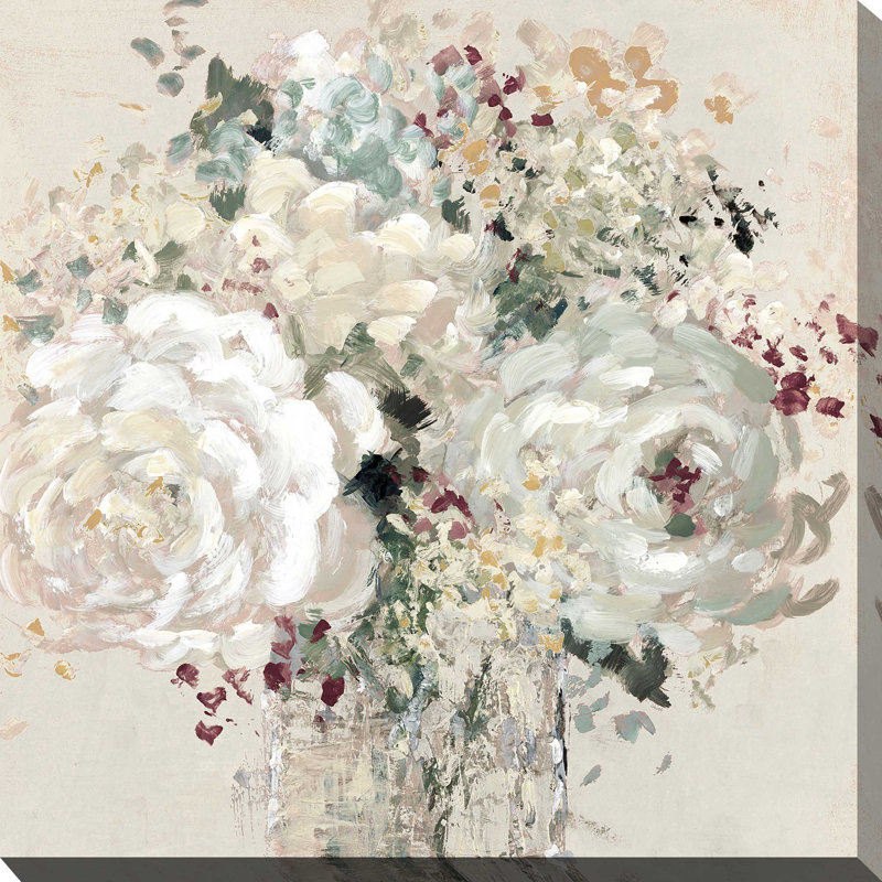 Paix florale - Peinture, L 18 po x H 18 po, Toile tendue