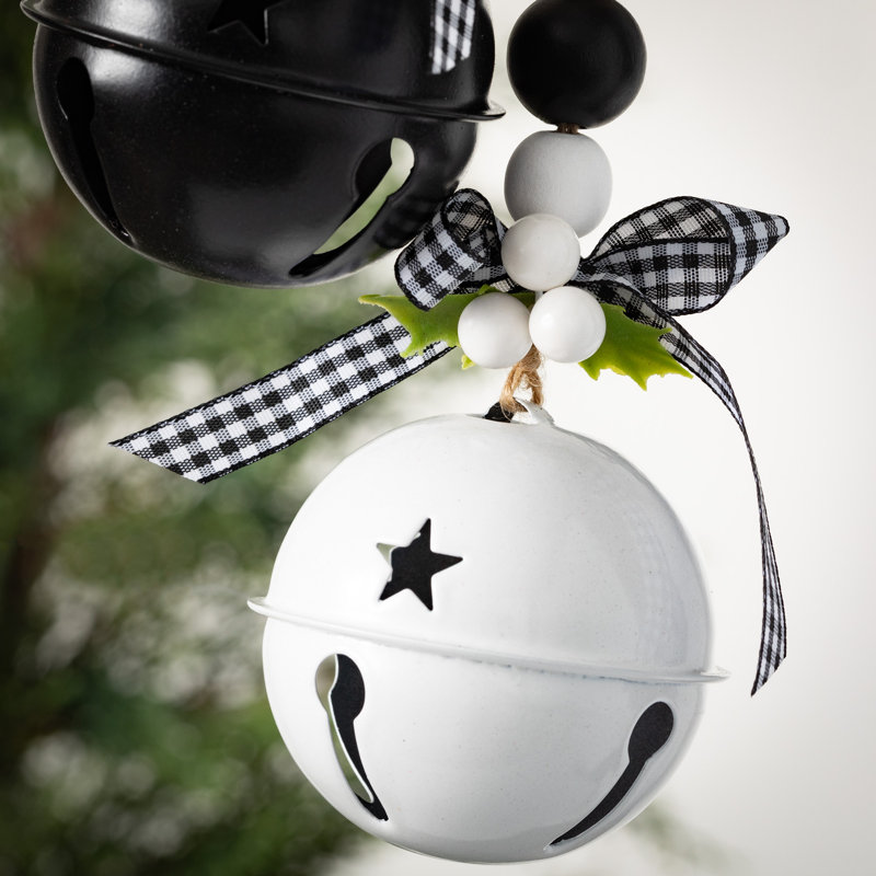Black White Jingle Bell - Set Of 2