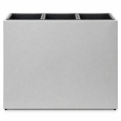 Smooth Rectangular Fiber Cement Planter, Gray