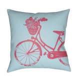 Bicycle Indoor/Outdoor Throw Pillow