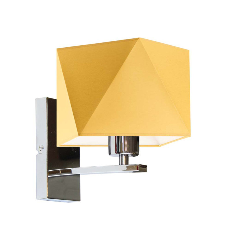 Awilda Steel Armed Sconce, Chrome, Mustard