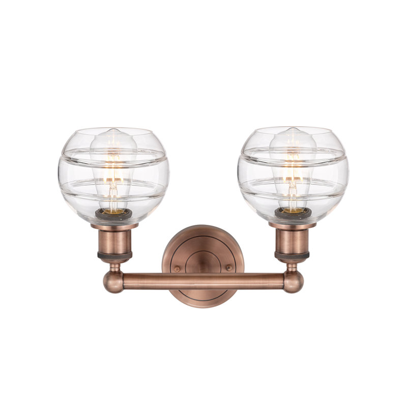 Natick 2 - Light Dimmable Vanity Light, Clear, Antique Copper