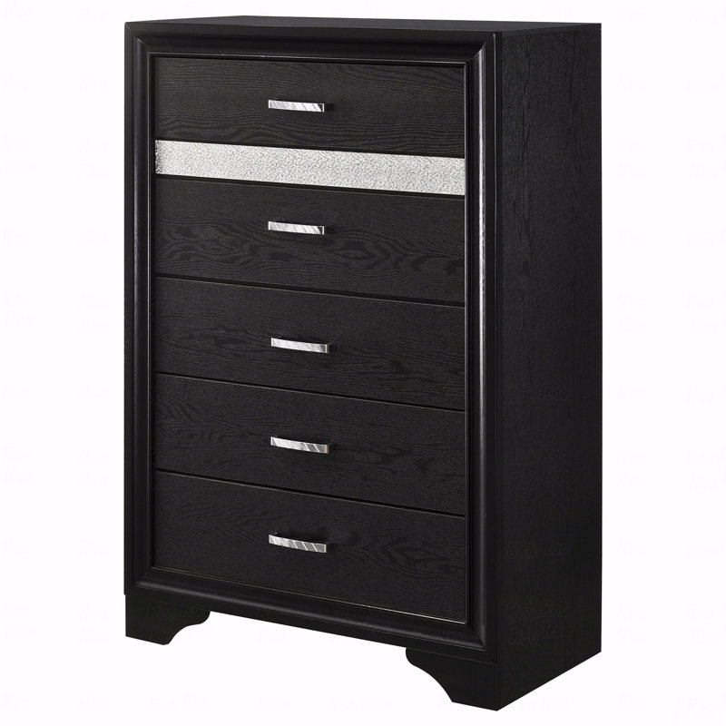 Commode 6 tiroirs (commode), Noir