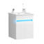 Meuble-lavabo mural de 16 po avec lavabo, couleur blanche, beauté moderne, espace de rangement considérable pour petite salle de bain, grande partie de détecteur de radars