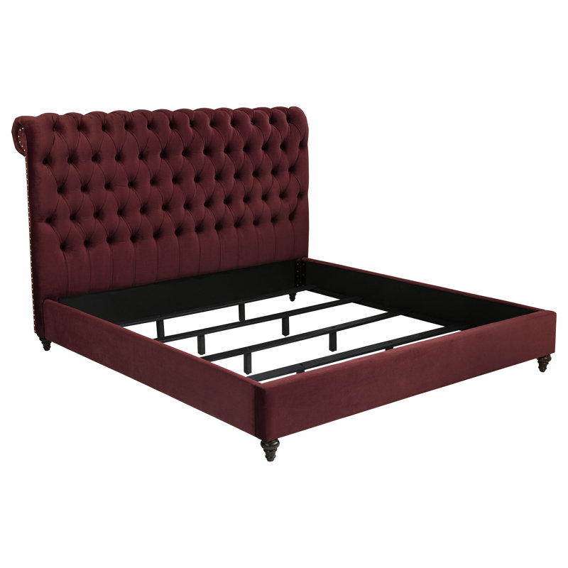 57-Inch Upholstered Headboard Wine Red, California King