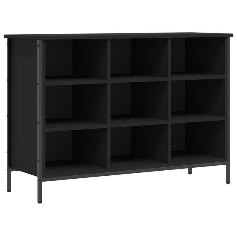9 Pair Shoe Storage Cabinet, Black