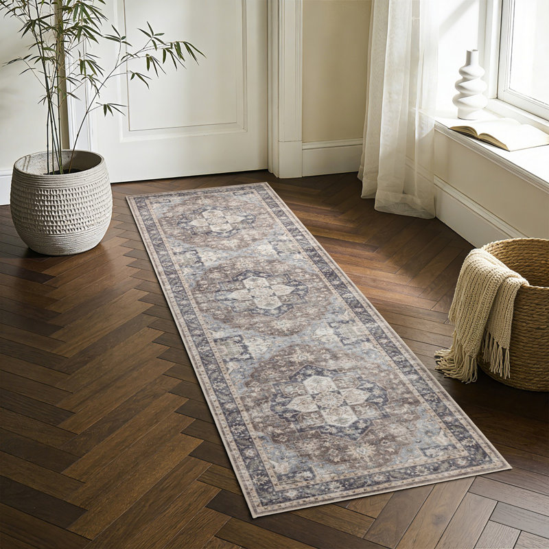 Contemporary Design Multi Accent Rug, Runner 2' x 7'