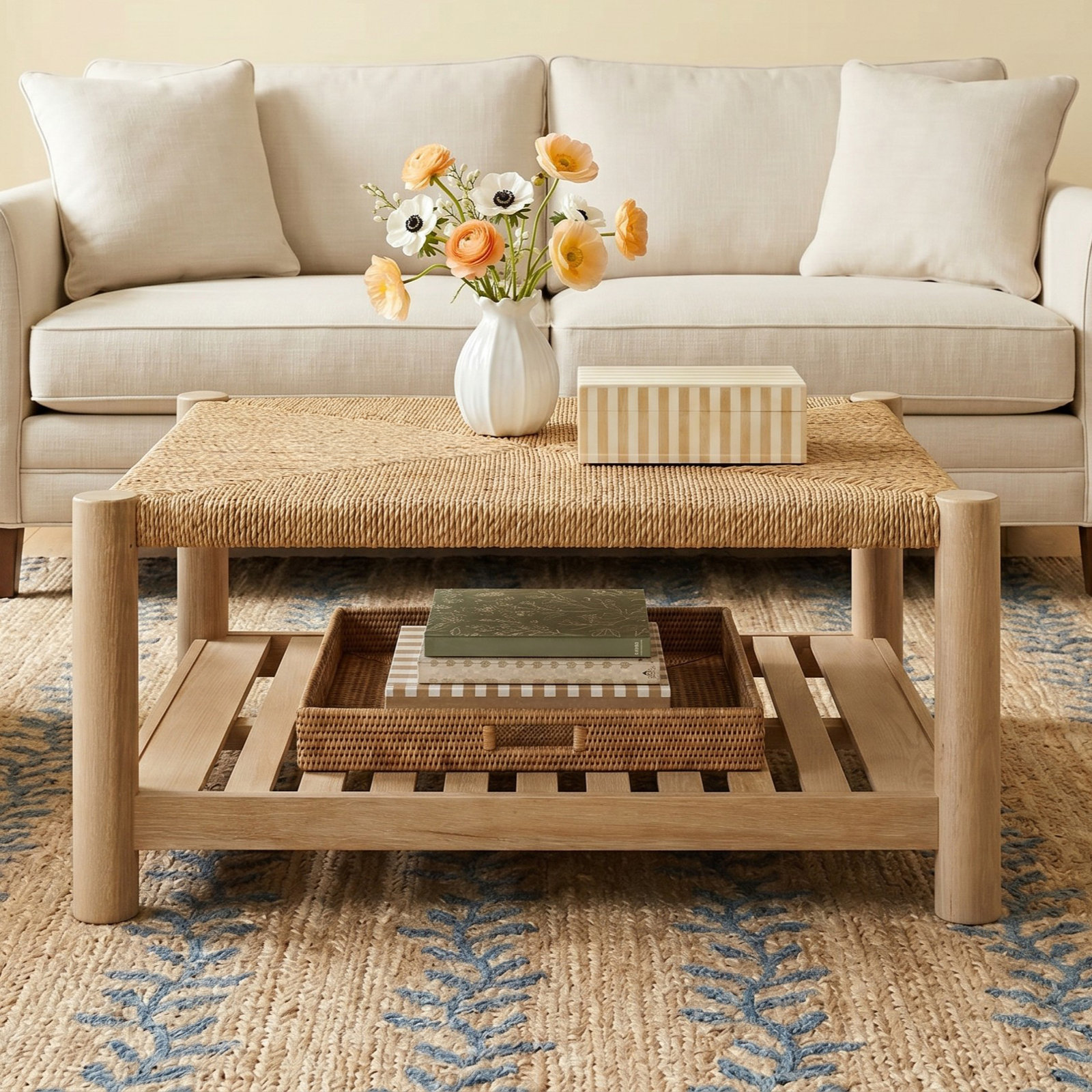Lana 40" Woven Pine Cocktail Table