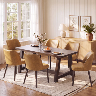 Petites chaises de salle à manger rembourrées en bois massif - Courbe ergonomique et rembourrage moelleux pour espaces multiples