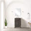 Meuble-lavabo simple en chêne brun avec comptoir et robinet en acrylique - Éléments de salle de bain modernes et essentiels de luxe pour le comptoir
