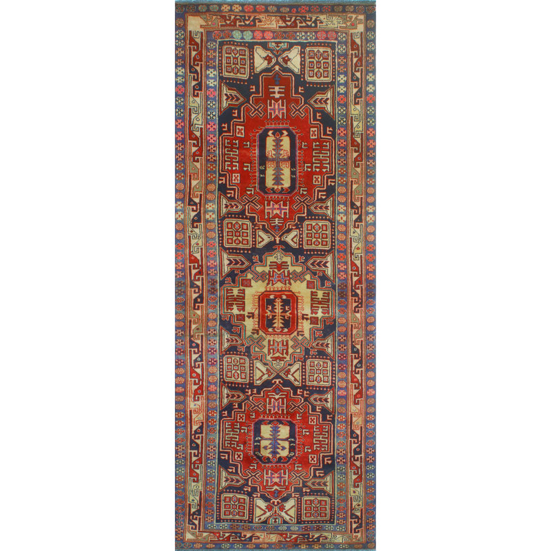 One-of-a-Kind 3'10 X 10'4 New Age Runner Wool Area Rug in