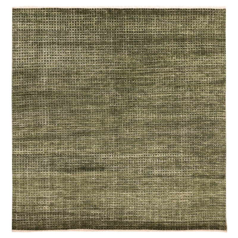 One-of-a-Kind Square 8'0" X 8'3" New Age Square Wool Area Rug Teal