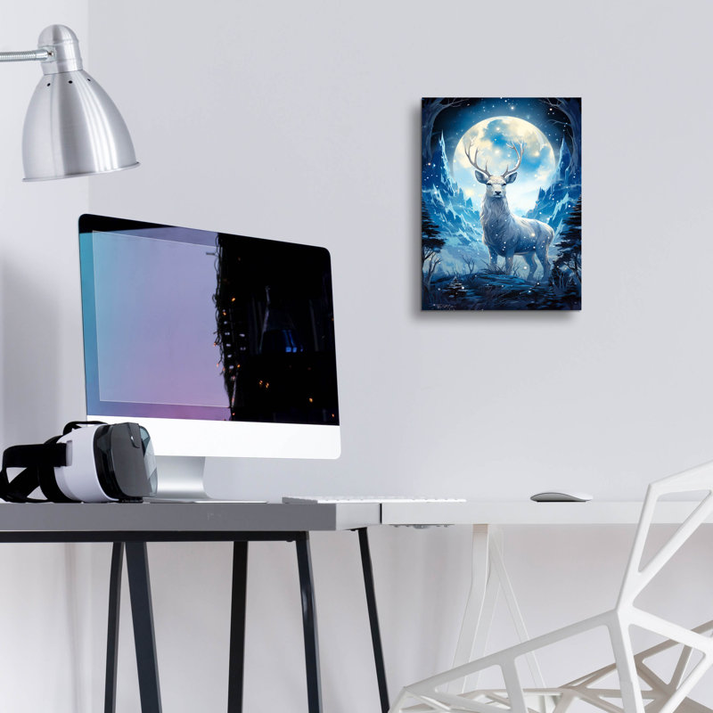  «Spirit Blue Deer» par Momart, art mural en verre acrylique, 12 po x 16 po, H 16 po x l 12 po x P 0,13 po