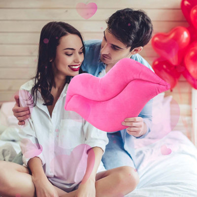 Décoration pour la Saint-Valentin, oreiller à lèvres rouges et magnifique oreiller à lèvres rouges, décoration de bureau, poupée pour enfants