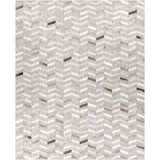 Medora Leather Chevron Area Rug in Khaki/Brown