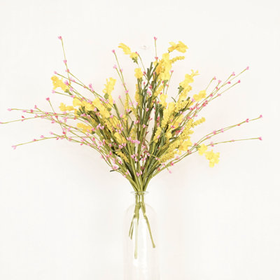 Arrangement floral 24 po Forsythia artificiel de baies pour remplissage de vase, bouquet de fleurs de longue tige florale de tige de verdure pour la fête de mariage
